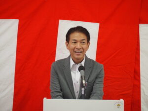 足利市長祝辞：早川尚秀さんの写真です。