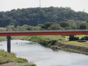 中橋アーチ頂上から臨む足利市の風景写真です。