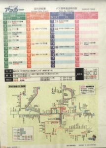 足利学校東 バス時刻表と路線図の写真です。