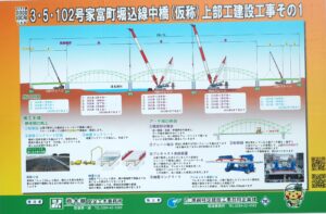 足利中橋架け替え工事開設ボードの写真です。