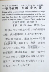 武井哲應の書の解説文の写真です。